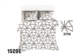 Extrapościel Pościel bawełniana 150x200 1520E biała szara geometryczna