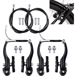 ZESTAW HAMULCÓW ROWEROWYCH PRZÓD TYŁ LINKI HAMULCOWE UNIWERSALNE