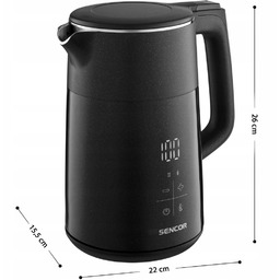 Czajnik Elektryczny|Regulacja Temperatury|SWK 0610BK 1,7 l| Czarny Połysk