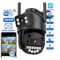 Kamera Wifi Czarna O-kam Pro Podwójny Obiektyw Dwie