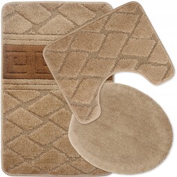 Dywaniki Łazienkowe Komplet 3 Szt. 50X80 Antypoślizgowy Duży