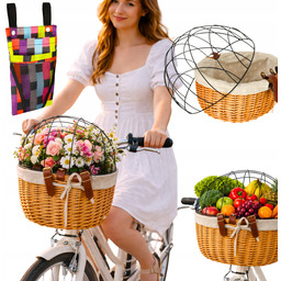 Kosz Wiklinowy Na Rower Dla Psa Lub Kota