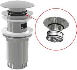 Alcaplast Spust umywalki click/clack 5/4" metalowy z przelewem,