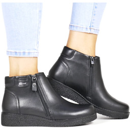 Damskie Botki Skórzane na Koturnie Sergio Leone 25348