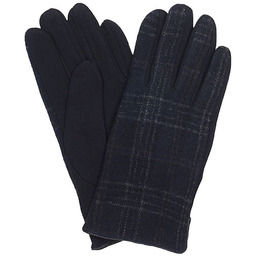 Granatowe Materiałowe Męskie Eleganckie Rękawiczki -Pako Jeans- Jesienno-Zimowe,