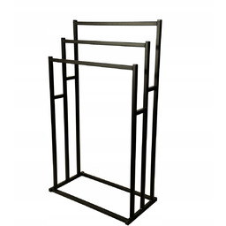 Stojak wieszak na ręczniki loft czarny 3 ramienny