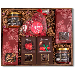 Kosz prezentowy zestaw herbata kawa słodycze miody kremowane