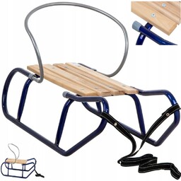 Sanki Tradycyjne Solidne Metalowe Z Oparciem Tomek Niebieskie