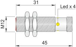 Czujnik indukcyjny 12 mm SI12SM-C2 PNP NO H