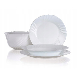 Komplet Talerze Obiadowe Białe Ebro Bormioli 19ele