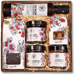 Kosz prezentowy zestaw konfitur the jar herbata migdały