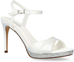 Sandały ślubne na platformie - MENBUR 25648 BIAŁE