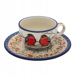 Filiżanka espresso 100ml ze spodkiem Ceramika Artystyczna Bolesławiec