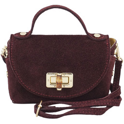 Mała torebka zamszowa wizytowa - Bordowa