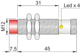 Czujnik indukcyjny 12 mm SI12SM-CE4 NPN NC H