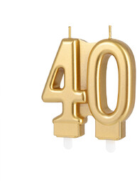 Świeczka na 40-tkę złota - 7,7 cm -