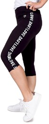 Legginsy damskie getry 3/4 z lampasem LOVE M