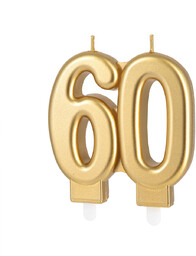 Świeczka na 60-tkę złota - 7,7 cm -