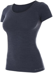 Damski T-shirt Niebieski Merino Wool