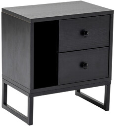 Stolik nocny Glimmer Wood Black, czarny