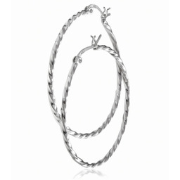 Eleganckie klasyczne srebrne kolczyki kręcone koła kółka spiralki