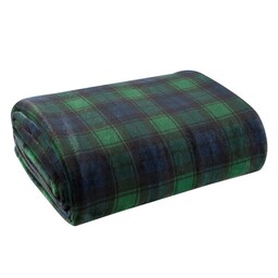 Eurofirany Koc narzuta 150x200 Star zielony granatowy kratka