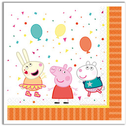 Serwetki urodzinowe Świnka Peppa - 33 cm -