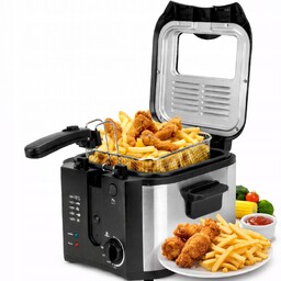 Frytkownica Olejowa Tradycyjna z Oknem 2,2L 1600W Mocna