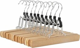 Amazon Basics Drewniane wieszaki na spodnie, 25 cm,