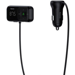 Baseus Ładowarka samochodowa + Transmiter FM S-16 Overseas