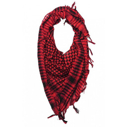 Czerwono-Czarna Arafatka, Duża Cienka Chustka -Pako Jeans- Ponadczasowa,