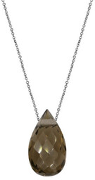 Srebrny naszyjnik 925 łańcuszek ankier z łezką Kwarc