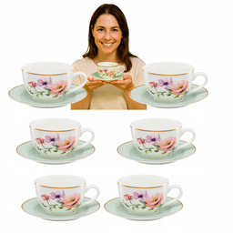 Filiżanki Do Kawy Białe Zestaw Komplet 6OSÓB Porcelana