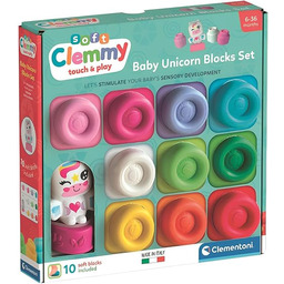 Clementoni Soft Clemmy Zestaw bloków jednorożców, 10 miękkich