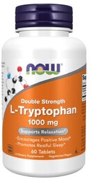 NOW FOODS Double Strength L-Tryptofan 1000mg, 60kaps.