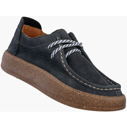 Półbuty Damskie Skórzane Buty Eleganckie Sznurowane Mokasyny Granatowe