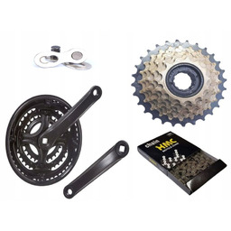 Napęd Rowerowy 7 rzęd. Sis korba łańcuch wolnobieg