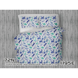 Extrapościel Pościel bawełniana 100x135 1195E biała Dinozaury niebieskie