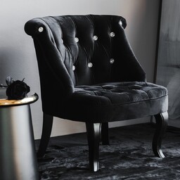 Welurowe krzesło w stylu glamour wykończone cyrkoniami brittani