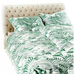 Pościel flanelowa 160x200 Jungle liście zielona