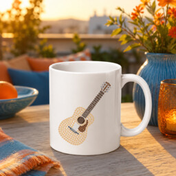 Gitara akustyczna z kropek - dzień kropki -