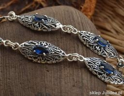 MALAKKA - srebrna bransoletka z szafirami