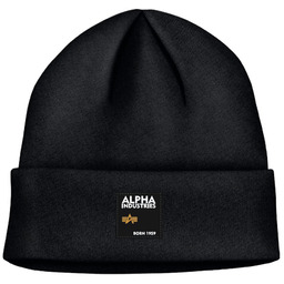 Czapka zimowa ALPHA INDUSTRIES LABEL czarna 118934 03