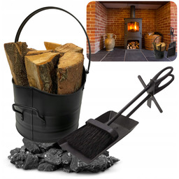 Pojemnik Wiadro Na Popiół Węgiel Śmieci Łopatka Zmiotka