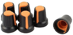 Pokrętło potencjometru 6x15x17mm, Kolor pomarańczowo czarny