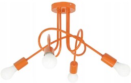 Lampa Sufitowa Dziecięca Pomarańczowa Loft 4 Zakręcona Żyrandol