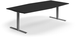 Stół konferencyjny QBUS, kształt łodzi, 2400x1200 mm, rama