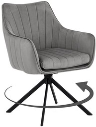 Krzesło obrotowe ALEX szary welur