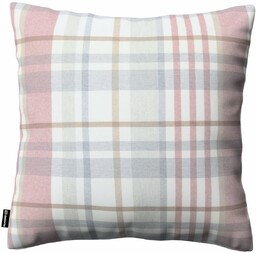 Poszewka Kinga na poduszkę, kratka czerwono-szary melanż, 60