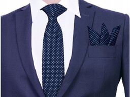 KRAWAT + POSZETKA Wypustka Męska Żakard GREG k91